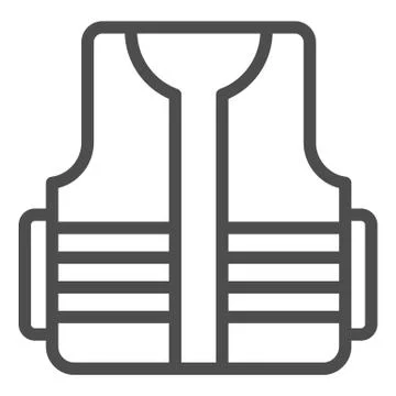 Builder vest line icon. Construction wear vector illustration isolated on white Stock Illustration