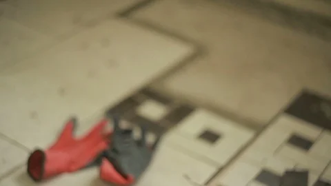 The Builder wears gloves. Stock Footage 100317650