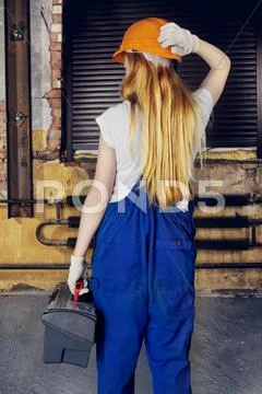 Builder woman Stock Photos