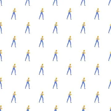 Builder worker with blueprint construction job seamless pattern イラスト素材