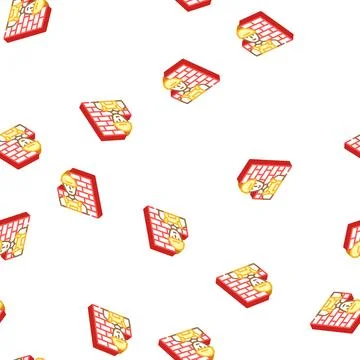 Builder worker glyph icon seamless pattern color 스톡 일러스트