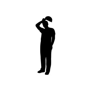 Builder worker silhouette vector Stock Illustration
