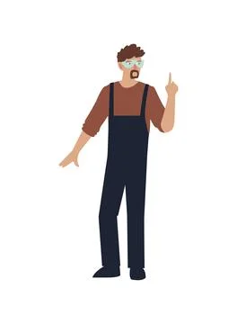 Builders and architects, builder worker with goggles protection character イラスト素材