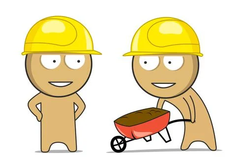 The builders are standing Illustrazione stock