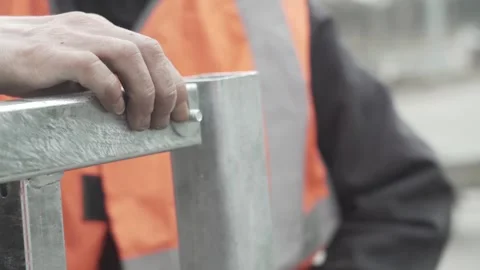 Builders assemble an iron structure, Stock Footage 287988924