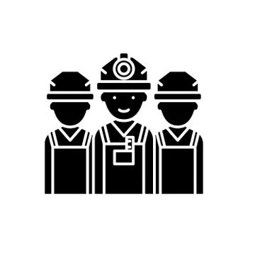 Builders black icon, vector sign on isolated background. Builders concept symbol Stock Illustration