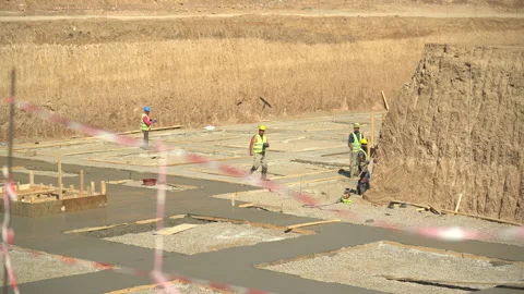 Builders come to work with shovels in their hands Stock Footage 246764843