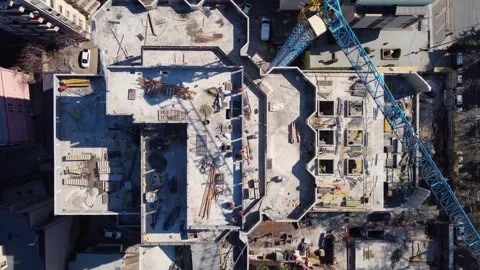 Builders on the construction site Stock Footage 243697705