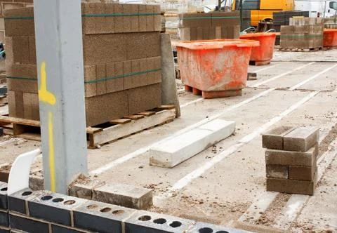 Builders construction site Foto stock