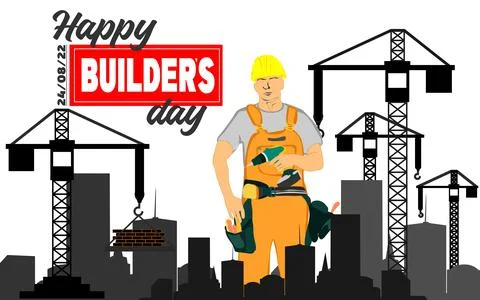 Builders day, engineers day, crane operators day, architects day, labor day Ilustración de archivo