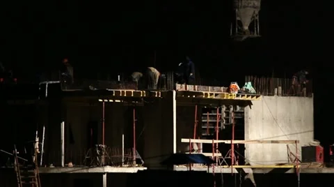 Builders erected a monolithic floor (timelapse) Vídeo Stock 12694067