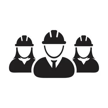 Builders icon vector group of construction worker people persons profile イラスト素材