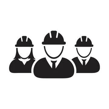 Builders icon vector group of construction worker people persons profile avatar Stock Illustration