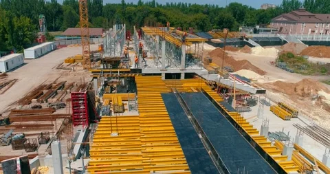 Builders make formwork at the constructi... | Stock Video | Pond5