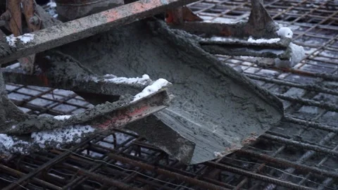 Builders make reinforcement mesh for concrete Stock Footage 163566879