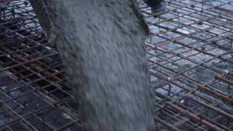 Builders make reinforcement mesh for concrete Stock Footage 163566888