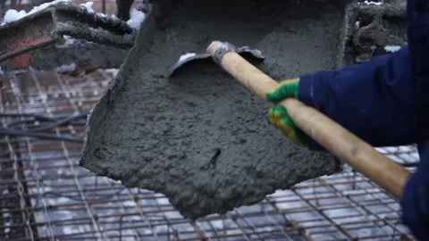 Builders make reinforcement mesh for concrete Stock Footage 163567013