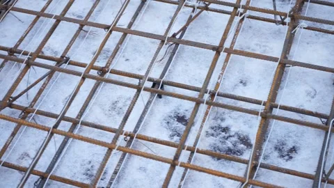 Builders make reinforcement mesh Stock Footage 163566870