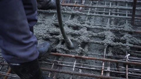 Builders make reinforcement mesh Stock Footage 163566871