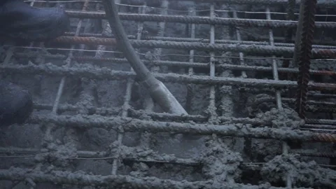 Builders make reinforcement mesh Stock Footage 163566876