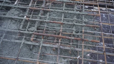 Builders make reinforcement mesh Stock Footage 163567006