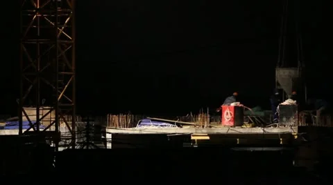 Builders at night (timelapse) Stock Footage 12694059
