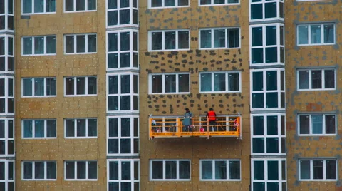 Builders Paint House Time Laps 스톡 동영상 61248970