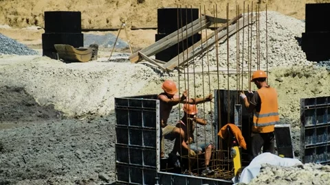 Builders twist reinforcement Video stock 279816705