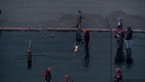 Builders in uniform working view Stock Footage 108228027