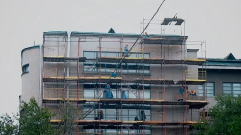 Builders walk Stock Footage 76325933