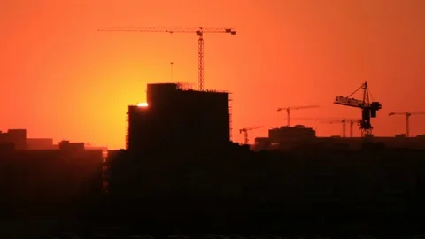 Builders work in evening Video stock 74912668