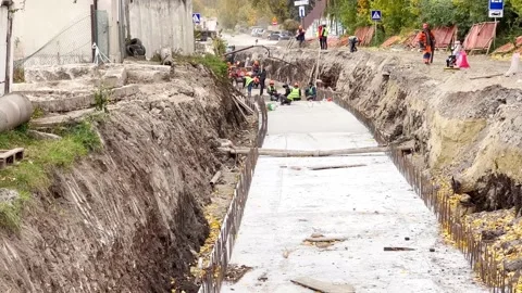 Builders at work Stock Footage 219504017