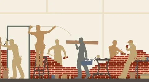 Builders at work Stock-Illustration