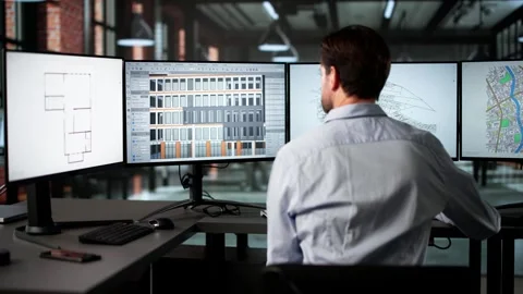 Building 3D Design Concept Using Digital Technology Stock Footage 318754032