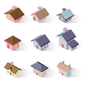 Building 3d isometric Ilustración de archivo