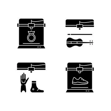 Building 3d objects process black glyph icons set on white space Ilustración de archivo