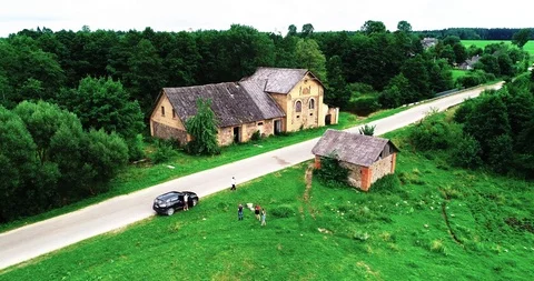 The building of an abandoned distillery Stock Footage 94402819
