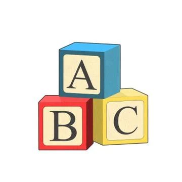 Building ABC block. Cartoon vector illustration. Baby toy pyramid, Playing Stock Illustration