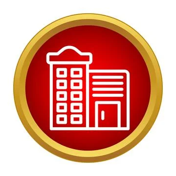 Building accommodation complex icon for travel lodging Stock Illustration