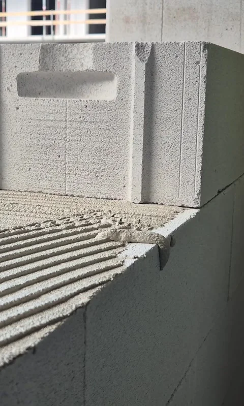 Building Aerated Concrete Facade Wall Vertical 9 16 Stock Footage 340523246