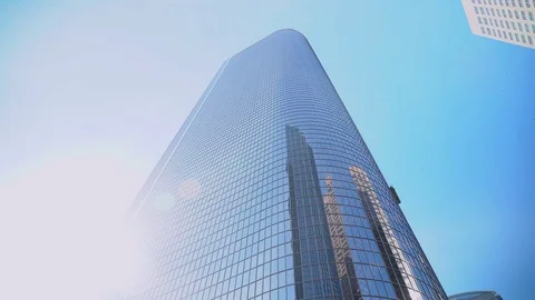 Building against Blue Sky Stock Footage 73093993