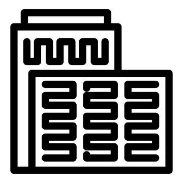 Building with air conditioner representing cooling system icon Stock Illustration