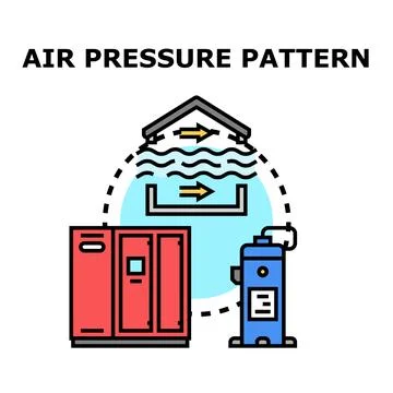 Building air pressure pattern creating ventilation system Stock Illustration