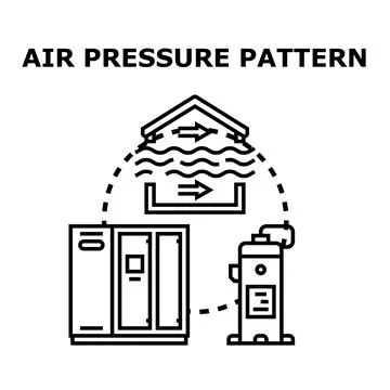 Building air pressure pattern creating ventilation system Stock Illustration
