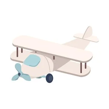 Building airplane model semi flat color vector object Stock Illustration