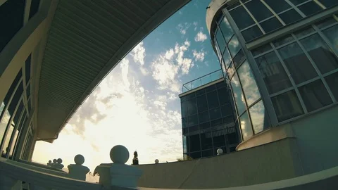 Building and Clouds timelapse Stock Footage 71460033