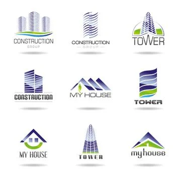 Building and construction icon set Stock Illustration