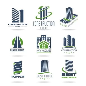Building and construction icon set  Stock Illustration