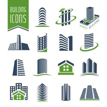 Building and construction icon set Stock Illustration