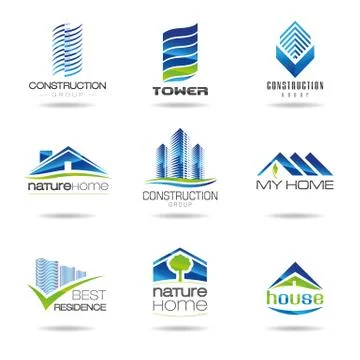 Building and construction icon set Stock Illustration